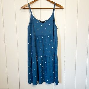 Papillon Blue Polka Dot Spaghetti Strap Dress. Size Small.
